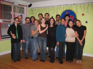 Latin Dance Class in Brooklyn. Group shot.