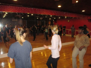 Group Latin dance lessons.